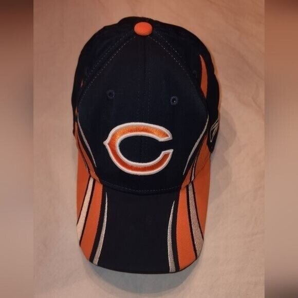 Reebok NFL Authentic Sideline Chicago Bears Baseball Cap Blue Orange preowned - Picture 1 of 13